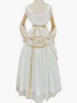 Académique Ensemble Lolita Cape De Robe Sans Manches Brodée Blanche 3 Pièces