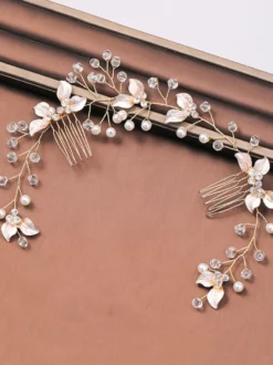 Accessoire de casque de mariage en métal perle accessoires de cheveux blonds clairs pour la mariée