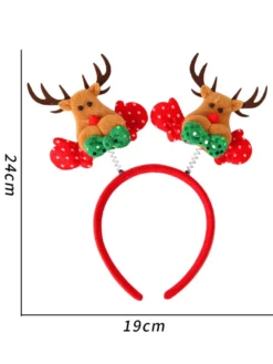 Accessoire de Noël pour les femmes Coffee Brown Polyester Fiber Headwear Christmas Vacons Accessoire