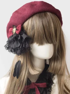 Accessoire gothique Lolita en épingle à cheveux en dentelle à volants Déguisements Halloween