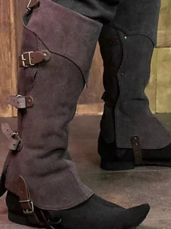 Accessoires De Bottes De Pirate Steampunk Rivet Genouillères Rétro Pour Homme