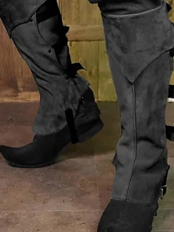 Accessoires De Bottes De Pirate Steampunk Rivet Genouillères Rétro Pour Homme