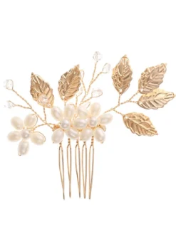 Accessoires de cheveux en métal de peigne de mariage de coiffes faites main pour la mariée