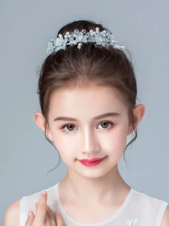 Accessoires de cheveux Fleur Fille Argent Perles Accessoire Résine Accessoires Cheveux