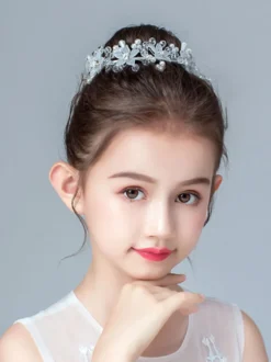 Accessoires de cheveux Fleur Fille Argent Perles Accessoire Résine Accessoires Cheveux