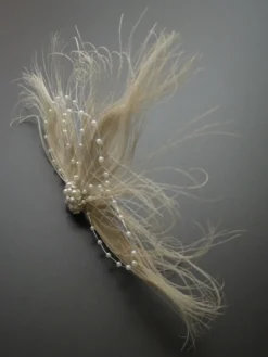Accessoires de robe Flapper années 1920 Great Gatsby Accessory Blanc Perles de filet Net Feather Pearl Headpieces Déguisements Halloween