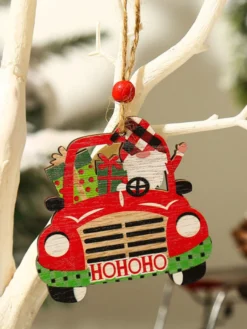 Accessoires de voiture de Noël rouge Fibre de polyester Costumes de vacances de Noël Accessoires