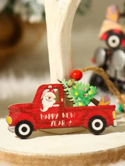 Accessoires de voiture de Noël rouge Fibre de polyester Costumes de vacances de Noël Accessoires