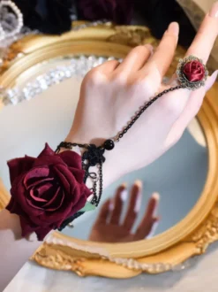 Accessoires Gothic Lolita Black Rose Chaînes Polyester Accessoire Divers