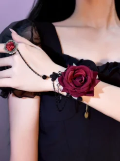 Accessoires Gothic Lolita Black Rose Chaînes Polyester Accessoire Divers