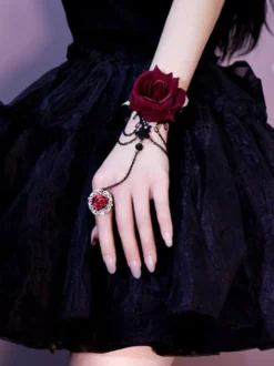 Accessoires Gothic Lolita Black Rose Chaînes Polyester Accessoire Divers