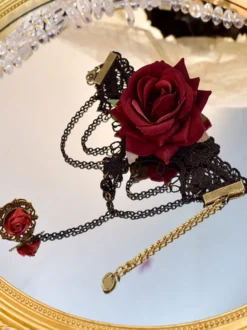 Accessoires Gothic Lolita Black Rose Chaînes Polyester Accessoire Divers