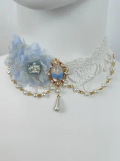 Accessoires Gothiques Lolita Chaînes Rose Clair Perles Ras De Cou Divers