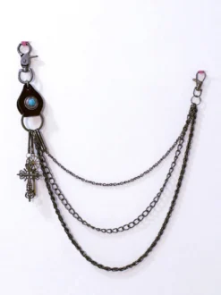 Accessoires Gothiques Lolita Oeillets Noirs Chaînes Ceinture Divers