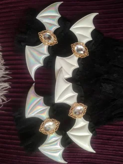 Accessoires Gothiques Lolita Volants Blancs Strass Manches Divers