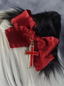 Accessoires gothiques Lolita Accessoire nœud croisé noir Divers