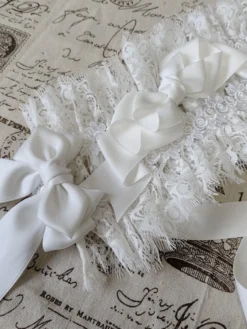 Accessoires gothiques Lolita Nœuds en dentelle blanche Coiffes Divers