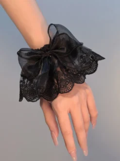 Accessoires Lolita de style ROCOCO Volants blancs Nœuds Manchons Polyester Divers