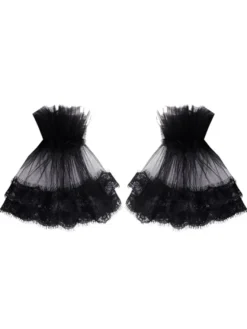 Accessoires Lolita Gothique Dentelle Noire Transparente