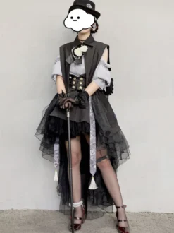 Accessoires Lolita Gothique Dentelle Noire Jacquard Divers