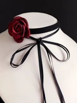 Accessoires Lolita Steampunk Tour de Cou Fleurs Blanches Fibre Polyester Divers
