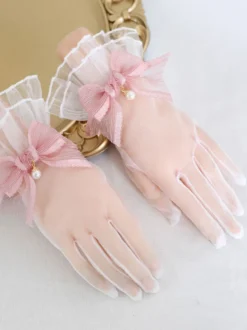 Accessoires Lolita Style ROCOCO Nœuds Bleu Profond Perles Accessoire Fibre Polyester Divers