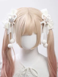 Accessoires Lolita Style Rococo pompons blancs nœuds couvre-chef divers