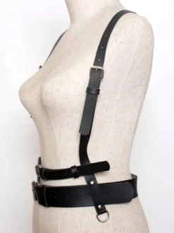 Accessoires Steampunk Lolita Détails en métal noir Cuir PU
