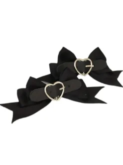 Accessoires Sweet Lolita Chaînes noires Coiffures en fibre de polyester Motif coeurs Divers