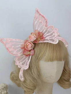Accessoires Sweet Lolita Couvre-chef Rose Noire Fibre de Polyester Divers