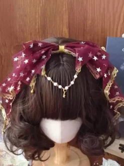 Accessoires Sweet Lolita Nœuds noirs Dentelle Coiffes Divers