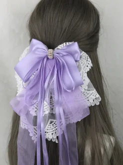 Accessoires Sweet Lolita Nœuds violets Volants Coiffes Divers