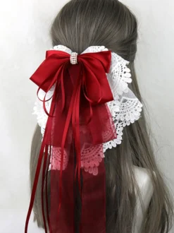 Accessoires Sweet Lolita Nœuds violets Volants Coiffes Divers