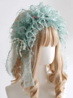 Accessoires Sweet Lolita Perles Noires Noeuds Volants Couvre-chef Divers