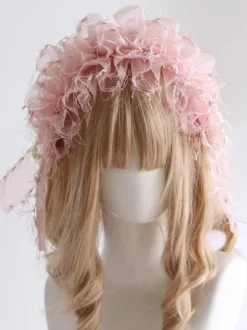 Accessoires Sweet Lolita Perles Noires Noeuds Volants Couvre-chef Divers