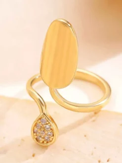Bagues d'ongles en strass poli et lisse double couche ouverte et ajustable protège-ongles pour doigt