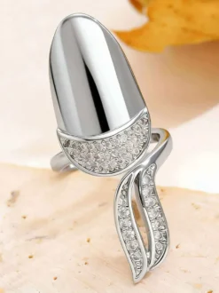 Bagues d'ongles en strass poli et lisse double couche ouverte et ajustable protège-ongles pour doigt