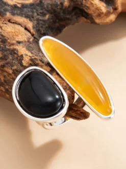Bagues en résine synthétique pour adultes style streetwear bijoux géométriques vintage