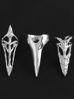 Bagues longues griffes pour le bout des doigts protège-ongles gothiques en métal ajouré bagues ajustables pour les articulations