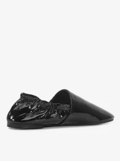 Ballerines bordeaux en cuir véritable bout carré chaussures plates à enfiler