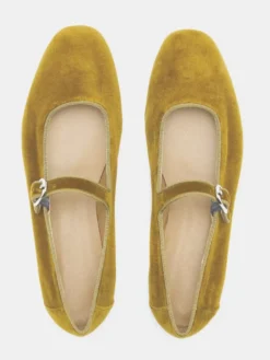 Ballerines en velours à bout rond Mary Jane Ballerines pour femmes