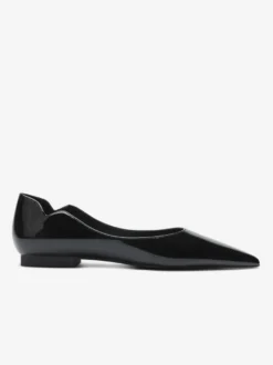 Ballerines noires pour femmes bout pointu chaussures décontractées à enfiler
