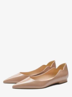 Ballerines noires pour femmes bout pointu chaussures décontractées à enfiler