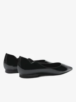 Ballerines noires pour femmes bout pointu chaussures décontractées à enfiler