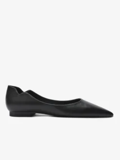 Ballerines noires pour femmes bout pointu chaussures décontractées à enfiler