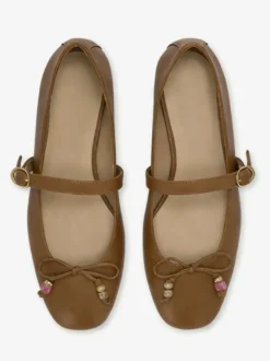 Ballerines plates pour femmes bout carré nœud style Mary Jane