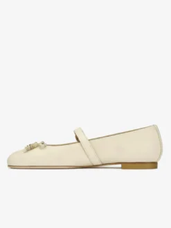 Ballerines plates pour femmes bout carré nœud style Mary Jane