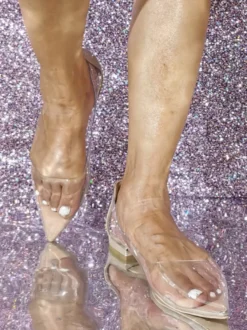 Ballerines transparentes à bout pointu pour femmes