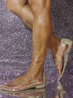 Ballerines transparentes à bout pointu pour femmes