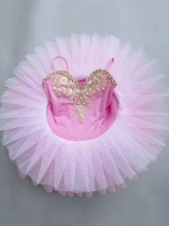 Ballet Dance Costume Tutu Rose Robe Bretelles Brodé Robes Ballerine Déguisements Halloween